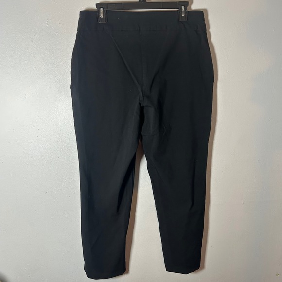 JM Collection Black Cropped Pants Women's Large Elastic Waist Stretch Comfort - Picture 2 of 7